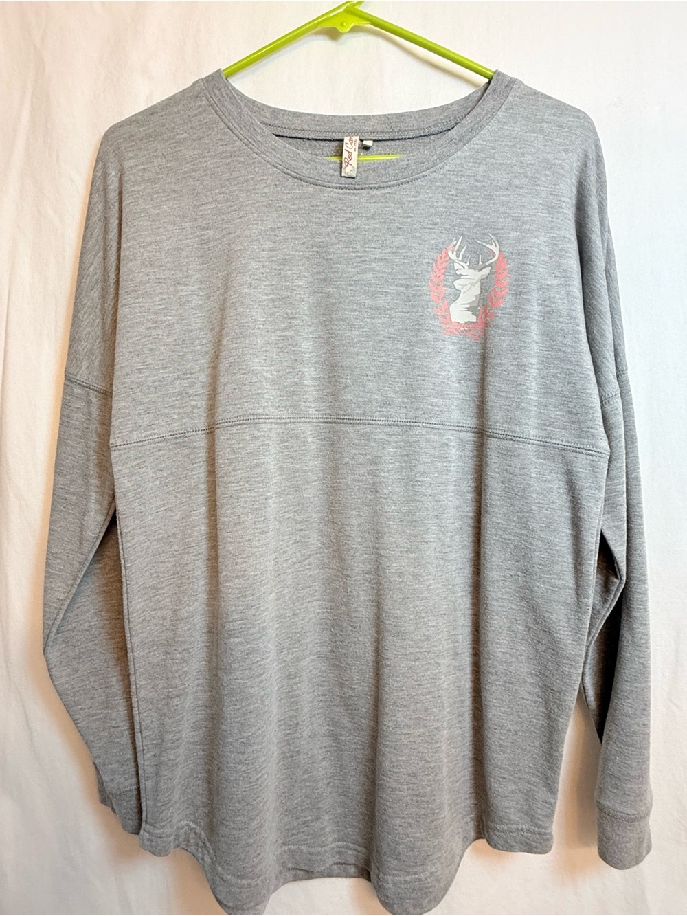 Red Camel Light Gray Crewneck Sweatshirt with Deer Crest